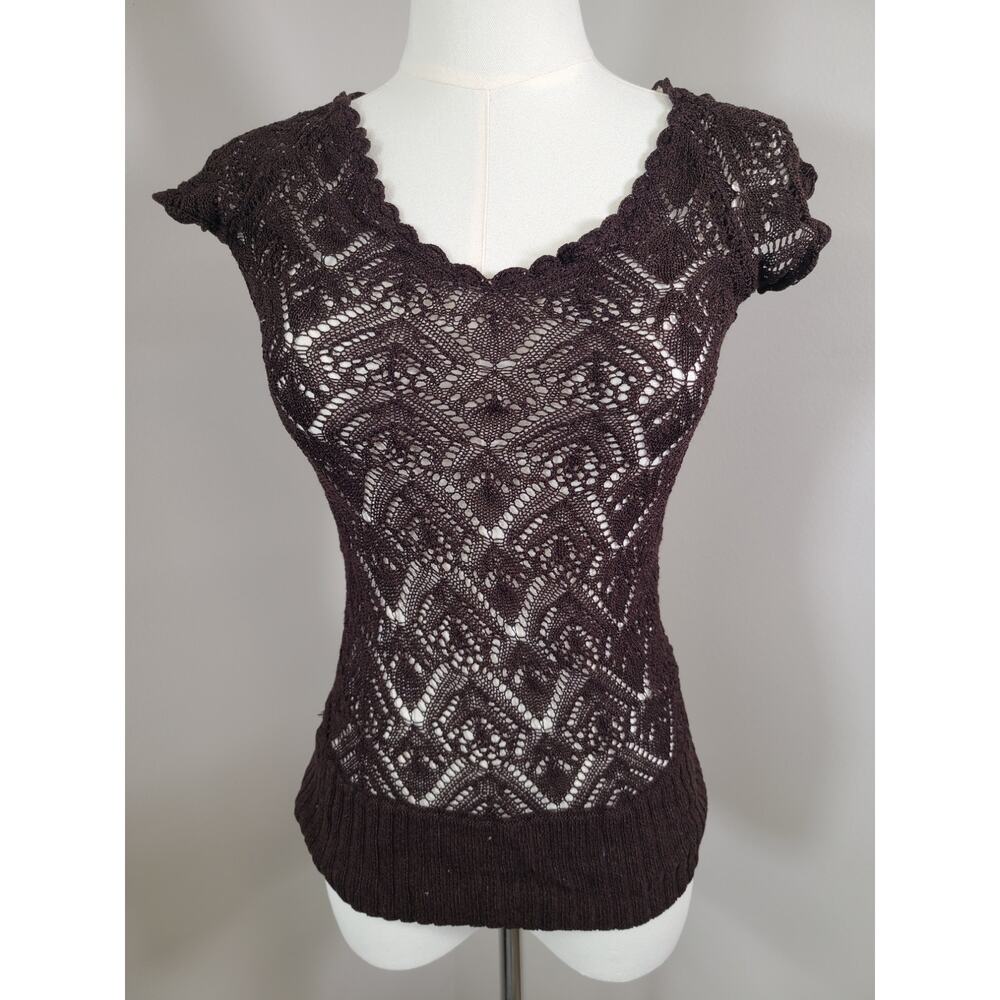 Y2K Fairycore Boho Crocheted Candies Silk blend Knit Top